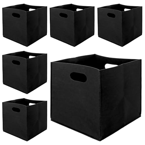DAJAVE Aufbewahrungsbox Filz, 30x30x30cm Faltbare 6er Set Aufbewahrungskorb Filzbox, Stoffboxen in Würfelform für Kallax Regal, Büro Spielzimmer Kinderzimmer Schlafzimmer Aufbewahrungskiste von DAJAVE