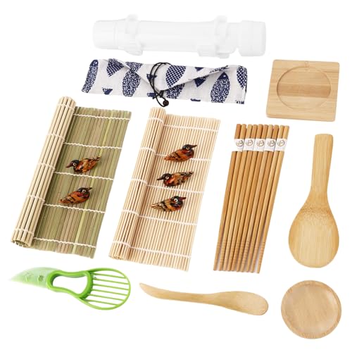 DAJAVE Sushi Set Komplett, 16-teiliges Starter -Kit mit Bambusmatte, Sushi Werkzeug, Teller, Soßenschale, Stäbchen, sushi Maker Perfektes Set für Anfänger DAJAVE Sushi Set Komplett, 16-teiliges Starter -Kit mit Bambusmatte, Sushi Werkzeug, Teller, Soßenschale, Stäbchen, sushi Maker Perfektes Set für Anfänger von DAJAVE