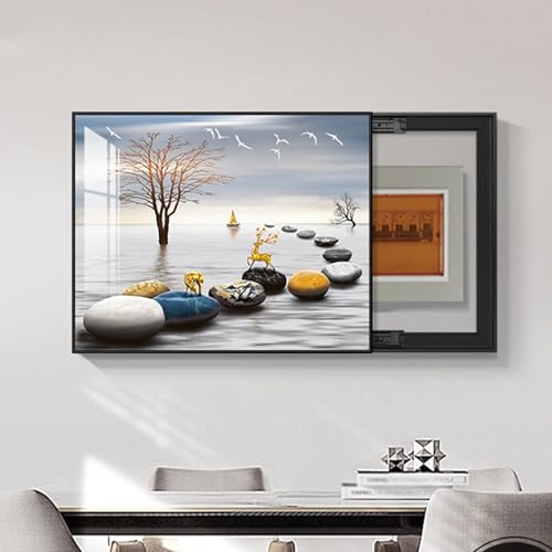 Dekorative Malerei Für Stromzählerkästen, Dekorative Abdeckung Für Sicherungskästen, Verdickte Bodenplatte, Kreatives Push-Pull-Bild Zum Aufhängen An Der Wand(A,60 * 50cm) von DAJIAYIQI