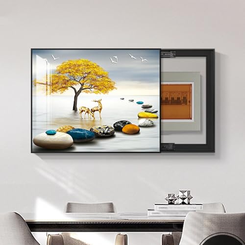 Dekorative Malerei Für Stromzählerkästen, Dekorative Abdeckung Für Sicherungskästen, Verdickte Bodenplatte, Kreatives Push-Pull-Bild Zum Aufhängen An Der Wand(B,55 * 45cm) von DAJIAYIQI