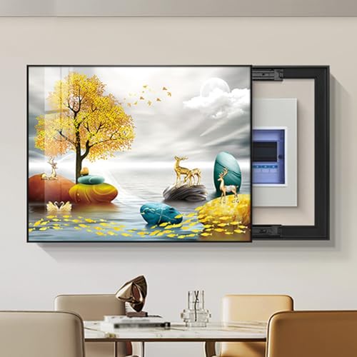 Dekorative Malerei Für Stromzählerkästen, Dekorative Abdeckung Für Sicherungskästen, Verdickte Bodenplatte, Kreatives Push-Pull-Bild Zum Aufhängen An Der Wand(C,45 * 35cm) von DAJIAYIQI