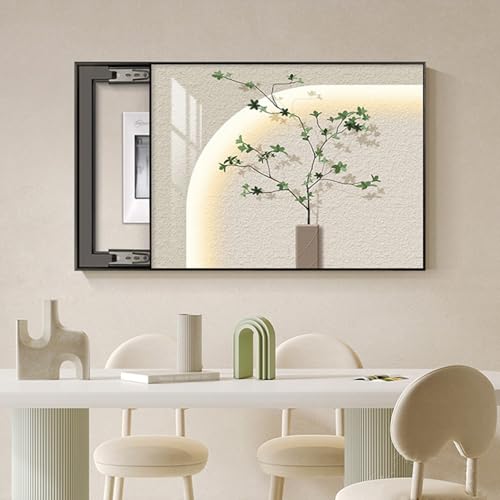 Push-Pull-Verteilerkasten, Dekorative Malerei, Schaltkastenabdeckungen Zum Aufhängen Von Gemälden, Verdickte Rückwand, 3D-Dekor-Wandskulpturen Für Wohnzimmer Und Büro(A,50 * 40cm) von DAJIAYIQI