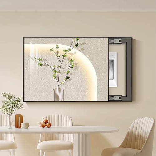 Push-Pull-Verteilerkasten, Dekorative Malerei, Schaltkastenabdeckungen Zum Aufhängen Von Gemälden, Verdickte Rückwand, 3D-Dekor-Wandskulpturen Für Wohnzimmer Und Büro(C,60 * 50cm) von DAJIAYIQI