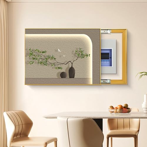 Wandbehang Mit Schalttafel-Versteckbildern, Wandgemälde Mit Vertikalen Schaltkästen, Geräuschlose Spur, Kreatives Wandbild Mit 3D-Vision Für Wohnzimmer Und Büro(B,70 * 50cm) von DAJIAYIQI