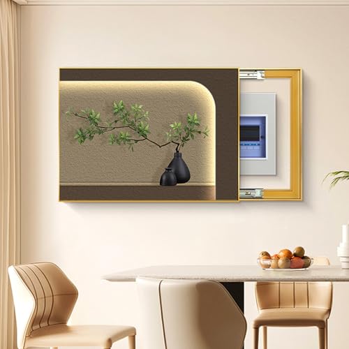 Wandbehang Mit Schalttafel-Versteckbildern, Wandgemälde Mit Vertikalen Schaltkästen, Geräuschlose Spur, Kreatives Wandbild Mit 3D-Vision Für Wohnzimmer Und Büro(D,70 * 50cm) von DAJIAYIQI