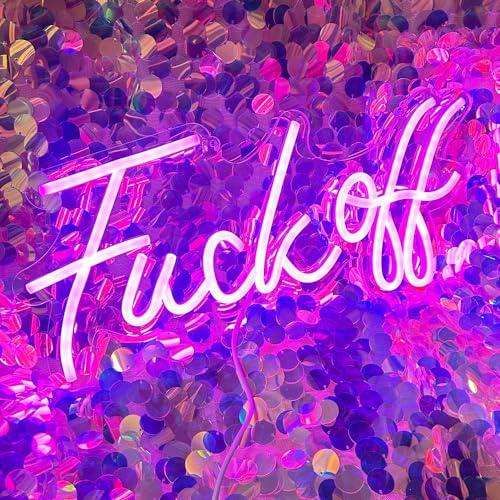 Fuck Off Neonschilder, rosa Neonlichter für Schlafzimmer, Wanddekoration, dekorative Buchstaben für Kinderzimmer, Spielzimmer, Shop, Bar, Weihnachtsfeier, USB-Stromversorgung (39,9 x 18,1 cm) von DAKABUKA