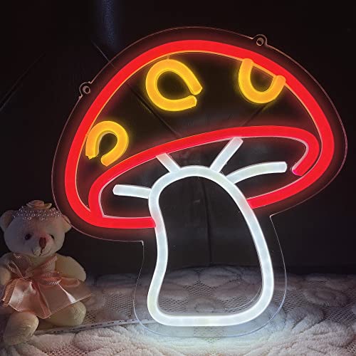 Mushroom Rote niedliche LED-Leuchtreklame mit 3D-Kunst-USB-Power-Lichtschildern für Wanddekoration Jungen Mädchen Zimmer Wohnheim Dekoration mit Dimmer von DAKABUKA