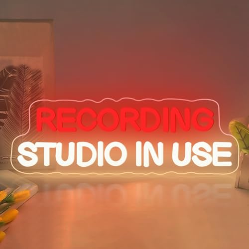 Neonschild Recording Studio in Use dimmbares Live Musik LED Neonschild USB betriebene Wandleuchte für Aufnahmeraum Musikstudio Schlafzimmer Spielzimmer Dekor von DAKABUKA
