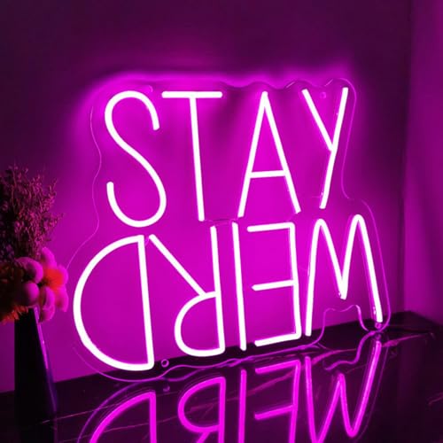 Neonschild "Stay Weird" Neonschilder zur Wanddekoration Neonlichtschild mit USB Neonlichtern LED Neonschild für Schlafzimmer Wohnzimmer LED Schilder zur Wanddekoration Geburtstagsgeschenk für Teenager von DAKABUKA