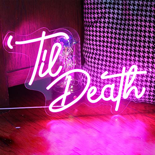 DAKABUKA Til Death Rosa LED Leuchtreklamen Hochzeit Geburtstag Party Wanddekoration Schild Leuchten Lichter für Schlafzimmer Wohnzimmer Jubiläum Verlobung USB 5V 16,9 x 10,2 Zoll DAKABUKA Til Death Rosa LED Leuchtreklamen Hochzeit Geburtstag Party Wanddekoration Schild Leuchten Lichter für Schlafzimmer Wohnzimmer Jubiläum Verlobung USB 5V 16,9 x 10,2 Zoll von DAKABUKA