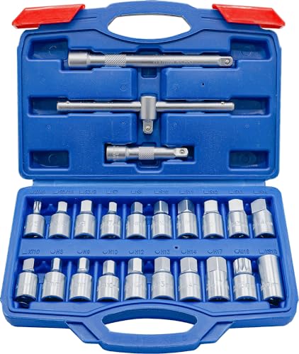 DAKCOS 23tlg 3/8" Öldienst-Schlüsselsatz Öldienstschlüssel Ölablassschrauben Set aus CR-V mit mattierter Chromoberfläche DAKCOS 23tlg 3/8" Öldienst-Schlüsselsatz Öldienstschlüssel Ölablassschrauben Set aus CR-V mit mattierter Chromoberfläche von DAKCOS