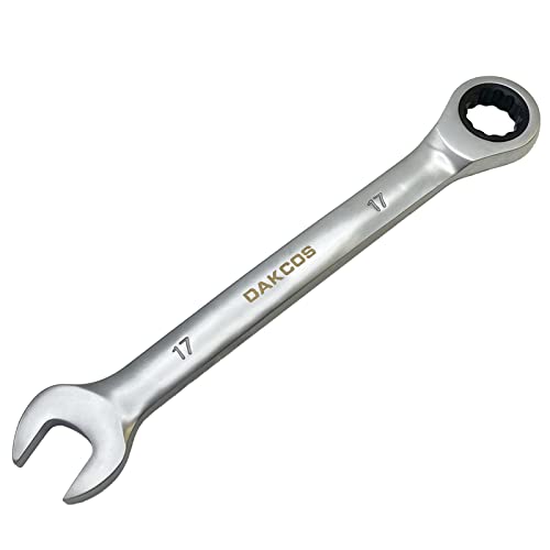 DAKCOS Kombi-Ratschenschlüssel 17mm - Ratschenringmaulschlüssel aus CR-V mit mattierter Chromoberfläche DAKCOS Kombi-Ratschenschlüssel 17mm - Ratschenringmaulschlüssel aus CR-V mit mattierter Chromoberfläche von DAKCOS