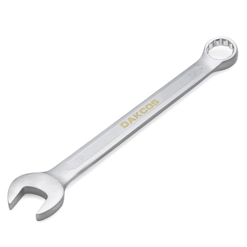DAKCOS Ring-Maulschlüssel 19mm - Metrischer Maul-Ringschlüssel mit mattierter Chromoberfläche aus CR-V DAKCOS Ring-Maulschlüssel 19mm - Metrischer Maul-Ringschlüssel mit mattierter Chromoberfläche aus CR-V von DAKCOS