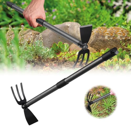 Doppel-Gartenhacke mit 78cm Dreizack, Stahl Zweiköpfige Hacke für Gartenpflege und Unkraut jäten Doppelhacke Doppel-Gartenhacke mit 78cm Dreizack, Stahl Zweiköpfige Hacke für Gartenpflege und Unkraut jäten Doppelhacke von DAKEPOLE