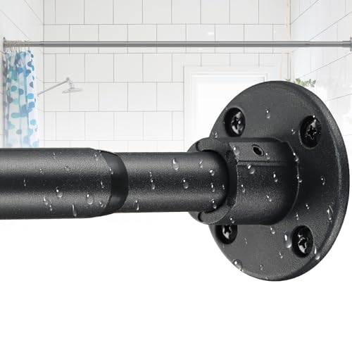 Duschstange 70-125cm, Spannstange Ausziehbar Duschvorhangstange Schwarz Matt für Badezimmer, Fenster, Kleiderschrank von DAKEPOLE