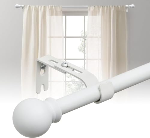 Gardinenstange 70-120cm Weiß 16mm, Gardinenstange Ausziehbar Vorhangstange mit Halterungen,Stabile Gardinenstangenset für Schlafzimmer, Wohnzimmer,Küche von DAKEPOLE