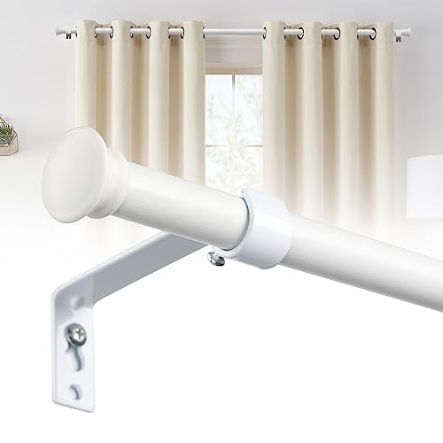 Gardinenstangen Weiß 71-120cm, 16mm Durchmesser Stabile Gardinenstangenset Edelstahl für Schlafzimmer, Wohnzimmer, Kinderzimmer von DAKEPOLE