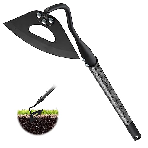 Gartenhacke,Gehärtete Hohlhacke mit langem Griff – 64 cm Robuste Gartenhacke zum Jäten, Lösen von Boden, Graben, Pflanzen, Rillen, Praktisches Gartenwerkzeug von DAKEPOLE