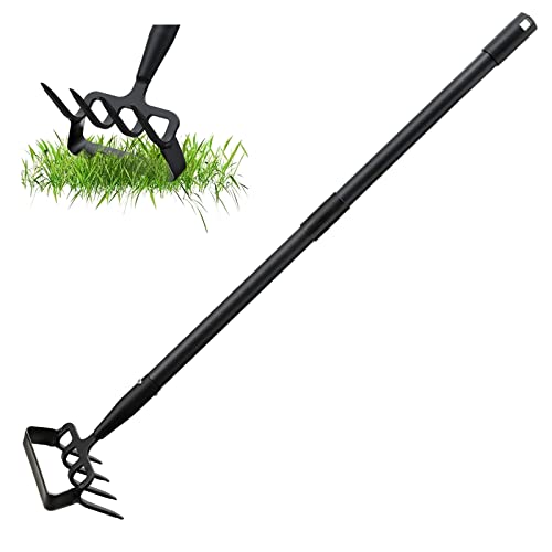 Gartenhacken zum Unkrautjäten, Werkzeug für Hacken mit Halterung für Garten mit verstellbarem Ring, Langer Griff-183cm, verstellbar, zum Jäten von DAKEPOLE