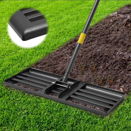 Rasenrechen Rasen Nivellierrechen Metall 157cm Golf Gartengras Surface Rasenwerkzeug Rakel für Rasen Rasenschieber Edelstahl Garten Hinterhof Rasen Flächenebner (68x25cm) von DAKEPOLE
