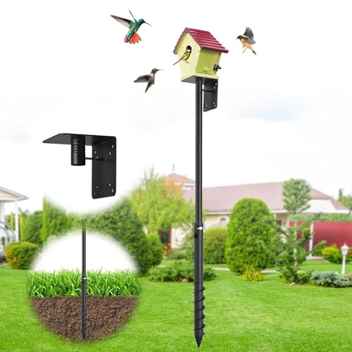 Vogelhaus Ständer, 225 cm Lange Vogelhausständer für Draußen, Verstellbarer Vogelfutterhäuschenständer, Universeller Vogelhaus-Montagesäulen-Satz, Ständersatz für Wetterstation von DAKEPOLE