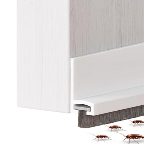 Türdichtungsstreifen, Winddicht+staubdicht, insektenabwehrend+lichtblockierend, weiß, TPE+Bürste, 1m, zugluftstopper für türen Türdichtungsstreifen, Winddicht+staubdicht, insektenabwehrend+lichtblockierend, weiß, TPE+Bürste, 1m, zugluftstopper für türen von DAKLOP