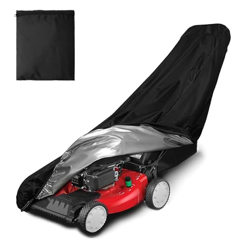 DAKLUNAR Rasenmäher Abdeckung, 210D Oxford Rasenmäher Schutzhülle, 193x112x64cm Rasenmäher Abdeckung Wasserdicht für Rasentraktor Staubschutz Wetterschutz, Abdeckung Rasenmäher mit Kordelzug von DAKLUNAR