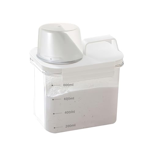 DAKLUNAR Waschmittel Aufbewahrung, Waschpulver Aufbewahrungsbox Waschmittel Dosierhilfe Waschmittelbox Waschpulver Box WaschmittelbehäLter Waschmittel Spender mit Griff und Skala (1100 ML) von DAKLUNAR