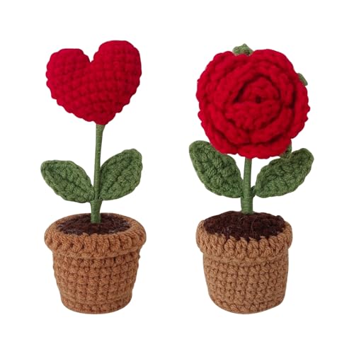 HäKelblumen Gestrickten Kunstblumen Rosen Flowers Infinity - Geschenke für Frauen, Mama, Beste Freundin - Ausgefallene Geschenke für Frauen von DAKLUNAR
