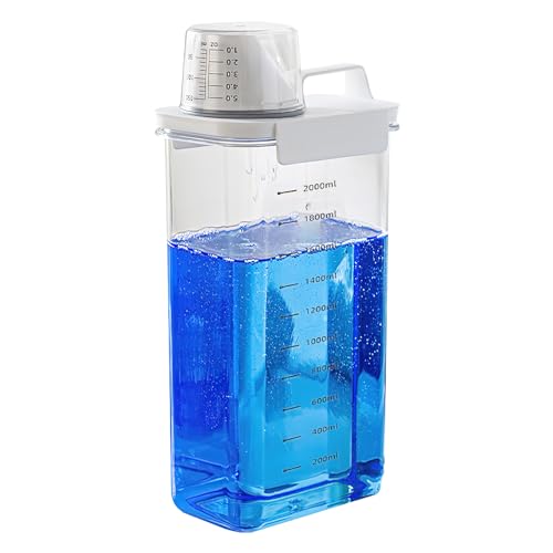 DAKLUNAR Luftdichter Waschmittelspender Mit Messbecher, Waschpulver Dosierer, Waschmittel Waschpulver Aufbewahrungsbox, Wiederverwendbar Leere Flaschen Waschpulver, Waschmittel Aufbewahrung (2300ML) von DAKLUNAR