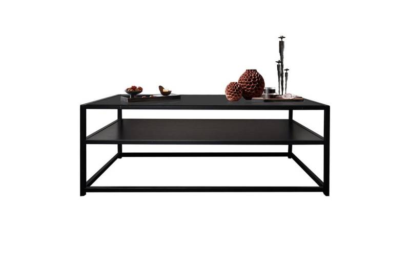 DAKYAM Couchtisch 2-stöckiger Cocktailtisch Beistelltisch mit Glasplatte, Wohnzimmer-Mitteltisch mit Metallablage, 110 x 60cm von DAKYAM