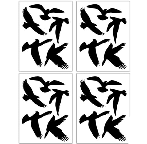 DALAETUS 20 Stück Anti-Kollision Fenster Aufkleber, Fensteraufkleber zur Verhinderung von Personen und Vogelschlägen auf Fensterglas, Vogelschutz Aufkleber Selbstklebend(Schwarz) von DALAETUS