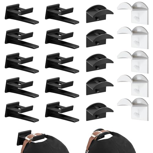 20 Stück Hut-Organizer, Selbstklebende Huthaken, Hutständer für Wandmontage für Zimmer und Mancave (Schwarz, Weiß) von DALAETUS