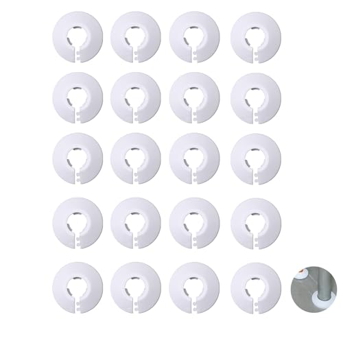 20 Stück Kunststoff Heizungsrohr Rosette, Weiße Heizungsrohr Abdeckung, Heizungsrohr Verkleidung, Weiße Rohrabdeckung für Rohre mit 15mm Durchmesser 20 Stück Kunststoff Heizungsrohr Rosette, Weiße Heizungsrohr Abdeckung, Heizungsrohr Verkleidung, Weiße Rohrabdeckung für Rohre mit 15mm Durchmesser von DALAETUS