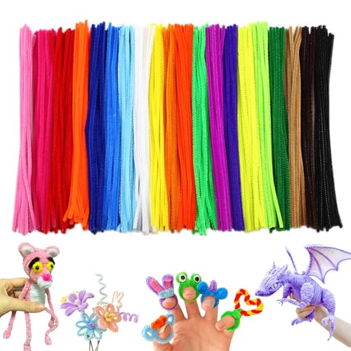 200 Stück Bendable Pfeifenreiniger für Kinder,Bunt Chenilledraht für Basteln und Dekorieren,Biegeplüsch Pipe Cleaner für Kreative DIY-Projekte und Basteldeko von DALAETUS