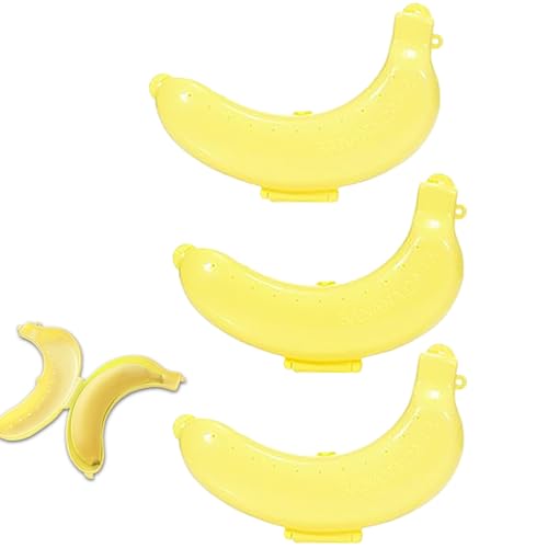 3 Stück Bananen Aufbewahrungsbox Set, Bananenbox, Bananenhalter für Flexible und Platzsparende Aufbewahrung von DALAETUS