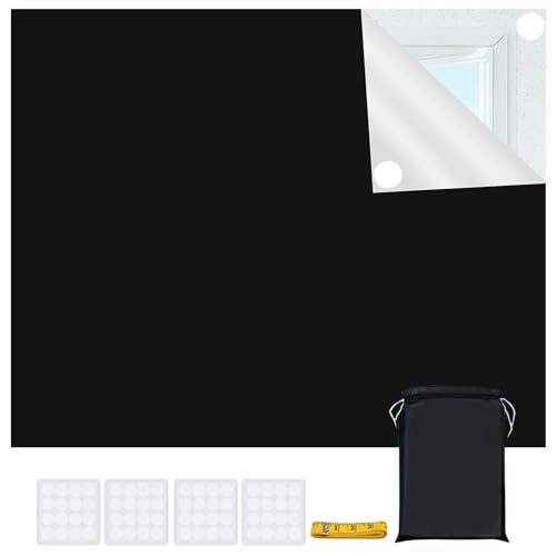 DALAETUS 36 Stück Fenster Verdunkelung Set, 300 * 145cm Verdunklungsstoff, Tragbare Reise Verdunkelung Sonnenschutz mit 300cm Maßband, Verdunklungsrollo Ohne Bohren für Fenster, Dachfenster von DALAETUS