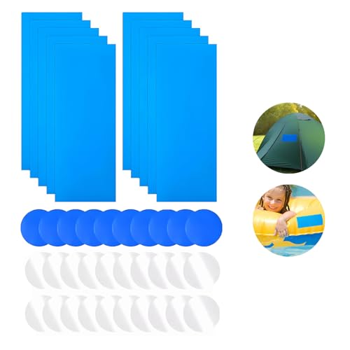 DALAETUS 40 StüCk Pool Reparaturset Selbstklebend, Unterwasser Reparatur Pool Flicken FüR Aufblasbare Betten, HüPfburgen, Zelte, Poolschwimmer Und HüPfburgen(Rund und Rechteckig) von DALAETUS