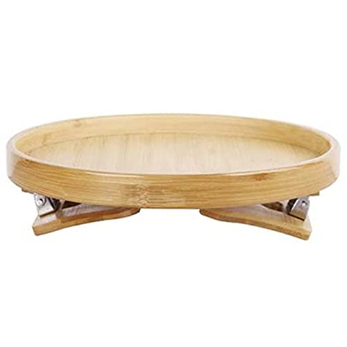 DALIAN Holz-Couch-Tablett zum Anklippen, Couch-Beistelltisch, TV-Tische zum Essen, Trinken, rundes Sofa-Armlehnen-Tablett für Snacks, Telefon, Fernbedienung-Halter von DALIAN