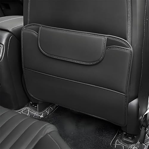 DALIUZEHUI 2 Stück Autorücksitze Anti Kick Pad für Porsche Cayenne III, Auto-Rücksitze Leder Anti-Kick-Pad Auto Anti Kick Pad Autositz-Trittmatte,A von DALIUZEHUI