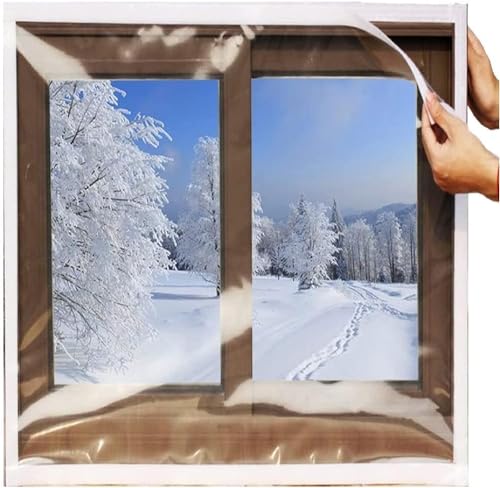 Fenster-Isolierfolie, Thermo Cover Fenster, Warme Isolierfolie for Fenster, Haushalts-Kälteschutz, Windschutzscheibe, transparente Sekundärverglasung, einfach zu installieren ( Color : Clear , Size : von DALIZA