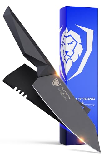 DALSTRONG Premium Kochmesser - 15cm - Shadow Black Serie - Schwarzes Titannitrid - High Carbon - 7CR17MOV-X Vakuumbehandelt Stahl - mit Scheide - NSF Zertifiziert von DALSTRONG