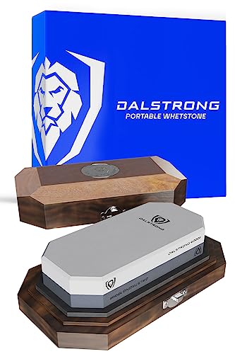 DALSTRONG - Premium Portable Whetstone Set w/Oak Box - #1000/#6000 Grit - Top-Grade Corundum - Thick - Ultra-Durable von DALSTRONG