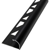 Fliesenschiene Viertelkreisprofil Aluminium (eloxiert, Rundprofil Halbrundprofil - Schwarz 2,5m x 8mm, 1 Stück - Dalsys von DALSYS