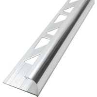 Dalsys - Fliesenschiene Viertelkreisprofil Aluminium (eloxiert, Rundprofil Halbrundprofil - Silber matt 2,5m x 8mm, 1 Stück von DALSYS