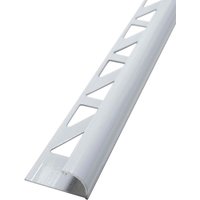 Dalsys - Fliesenschiene Viertelkreisprofil Aluminium (eloxiert, Rundprofil Halbrundprofil - Weiß 2,5m x 12,5mm, 5 Stück - Weiß von DALSYS
