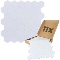 Dalsys - Wandpaneele selbstklebend Wabenmuster 1m², 11 Stück Wandverkleidung feuchtigskeitsbeständig, Premium Qualität für Bad und Küche, Wabenmuster von DALSYS