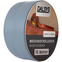 Weichsockelleiste selbstklebend Klebeleiste, Abschlussleiste für Fugen in Wohnbereich, Küche, Bad, aus pvc Kunststoff - Dunkelgrau 15m - Dalsys von DALSYS