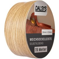 Dalsys - Weichsockelleiste selbstklebend Klebeleiste, Abschlussleiste für Fugen in Wohnbereich, Küche, Bad, aus pvc Kunststoff - Eiche 15m - Eiche von DALSYS