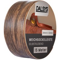 Weichsockelleiste selbstklebend Klebeleiste, Abschlussleiste für Fugen in Wohnbereich, Küche, Bad, aus pvc Kunststoff - Kastanie 15m - Dalsys von DALSYS